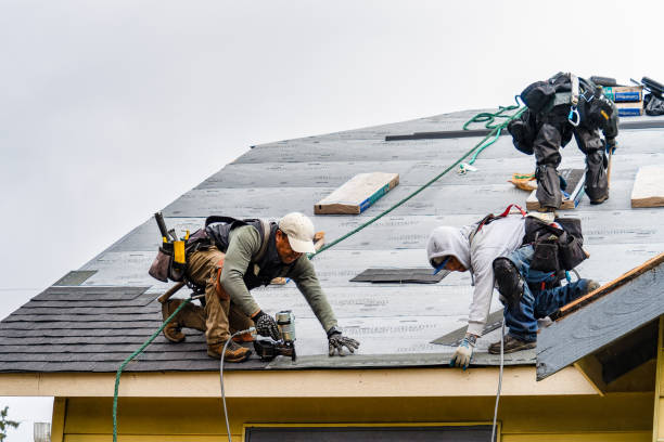 Professional Roofing technician working in Kingsford Heights, IN